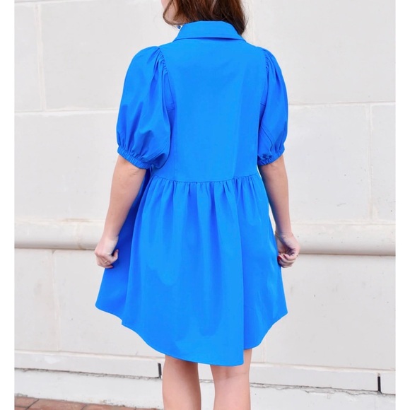 Entro NWOT Vibrant Blue Button-Up Dress - Picture 4 of 6
